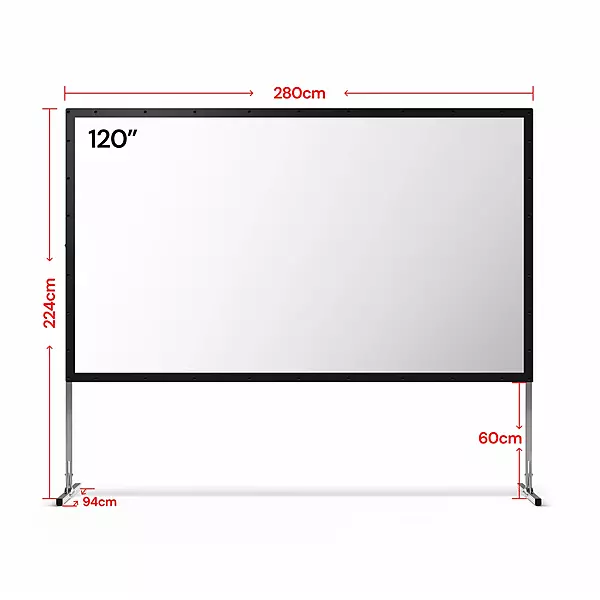 Valerion Outdoor Camping Portable Folding Matte White Screen 120