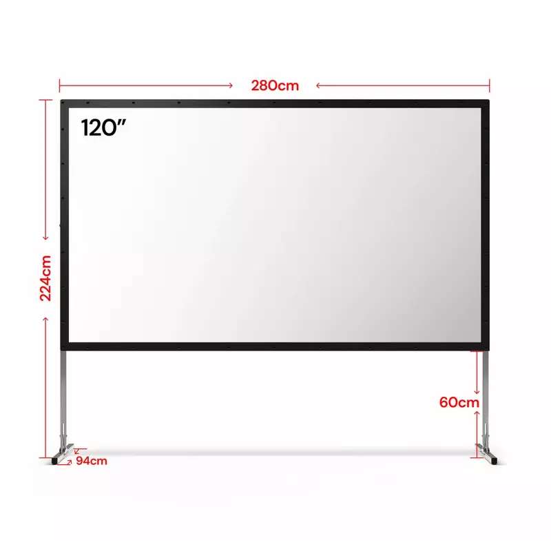 Valerion Outdoor Camping Portable Folding Matte White Screen 120