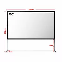 Valerion Outdoor Camping Portable Folding Matte White Screen 150