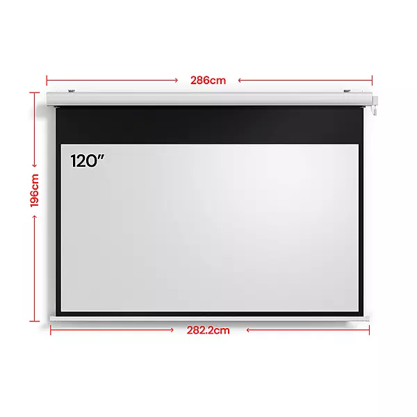 Valerion Backyard Weather Proof Motorized Drop Down Matte White Screen 120 Inches