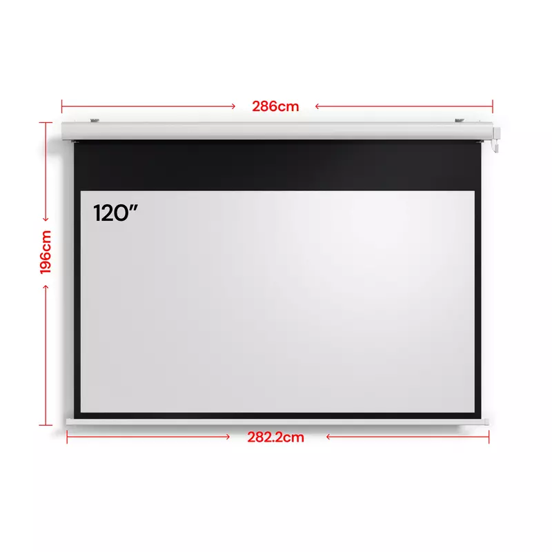 Valerion Backyard Weather Proof Motorized Drop Down Matte White Screen 120 Inches