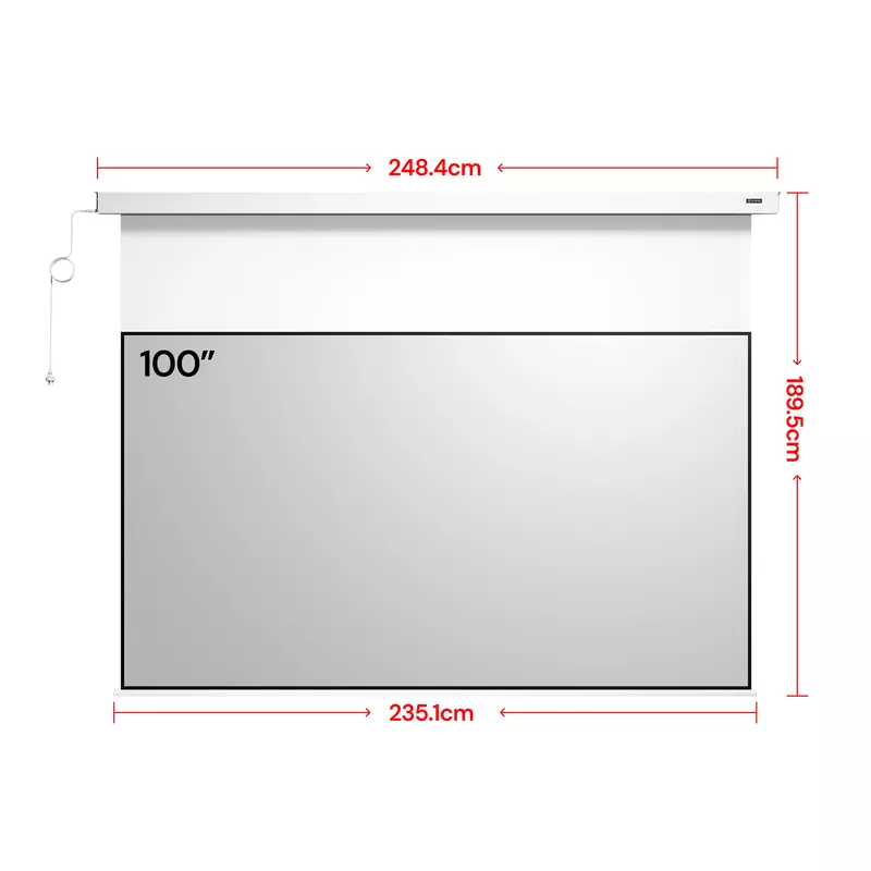 PureVision Anti-Speckle Motorized Matte White Screen 100 Inches