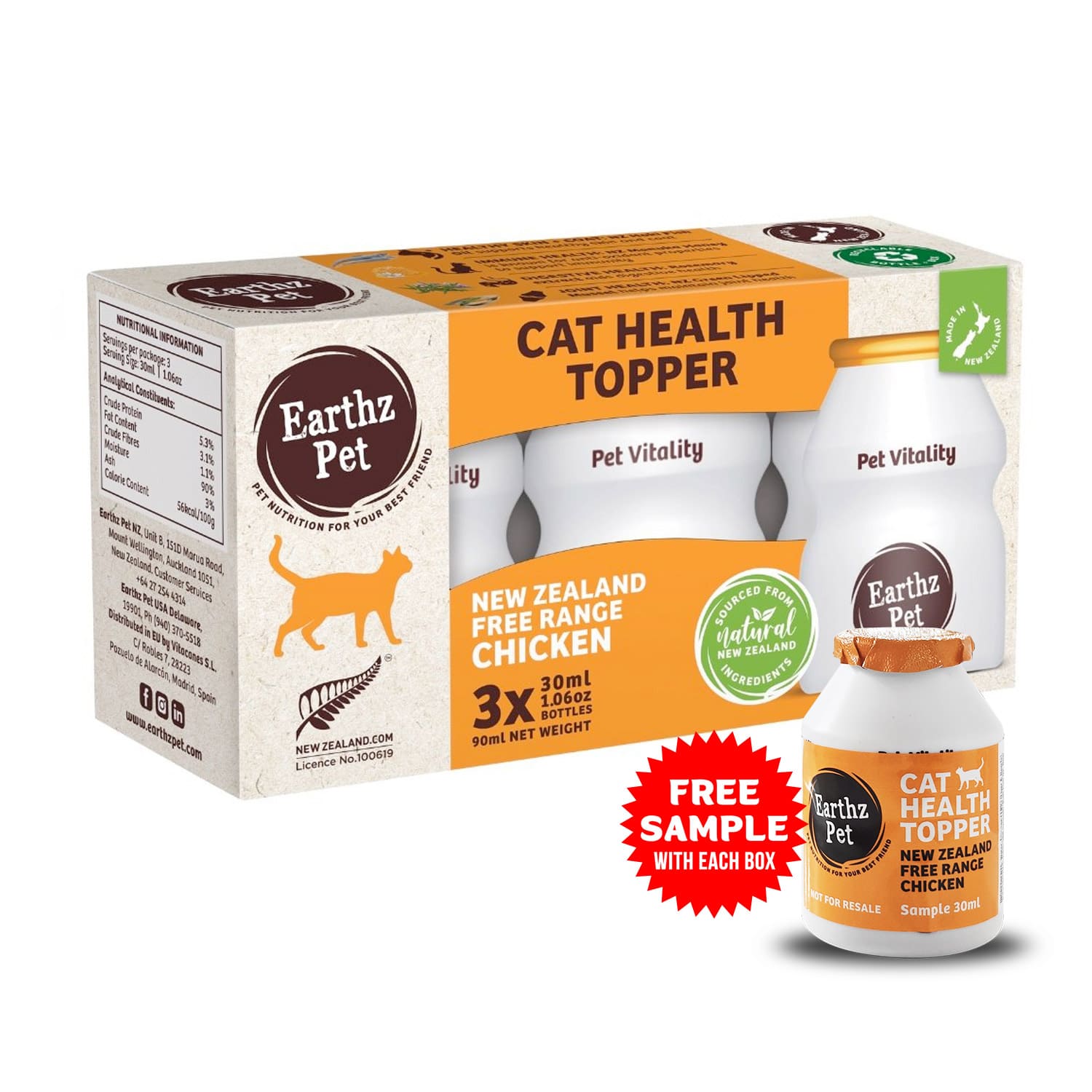 Earthz Pet New Zealand Free Range Chicken Health Topper for Cats Earthz Pet New Zealand Free Range Chicken Health Topper for Cats