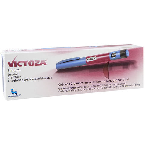 VICTOZA SOL 6 MG/ML INY C/2 CORRUGADO C/20 PZ. Liraglutida VICTOZA SOL 6 MG/ML INY C/2 CORRUGADO C/20 PZ. Liraglutida