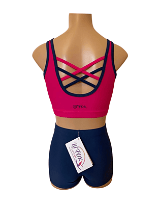 FUCHSIA & NAVY CROP SET XX BACK