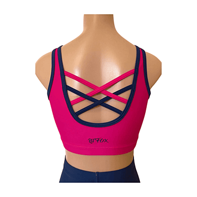 FUCHSIA & NAVY CROP SET XX BACK