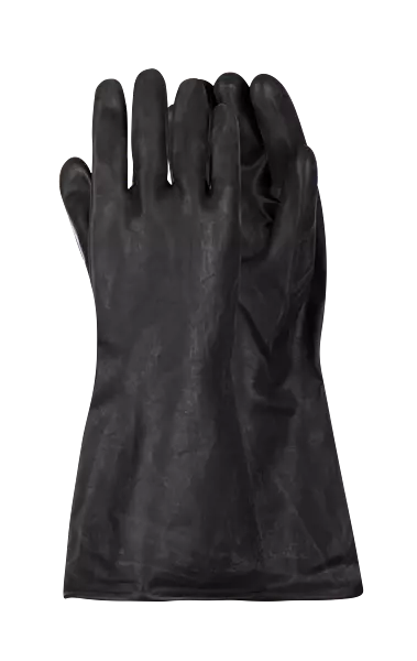 Black Industrial Rubber Glove Smooth Palm