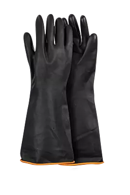 Black Industrial Rubber Glove Smooth Palm