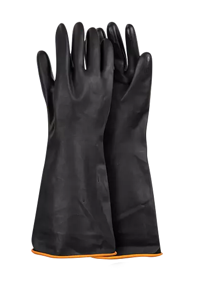 Black Industrial Rubber Glove Smooth Palm