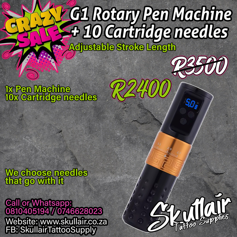G1 Adjustable wireless stroke length tattoo pen G1 Adjustable wireless stroke length tattoo pen