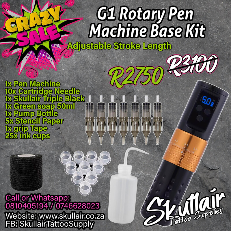 G1 Adjustable wireless stroke length tattoo pen base kit G1 Adjustable wireless stroke length tattoo pen base kit