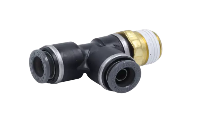 Fitting-Run Tee (Push-Lock Swivel Male Run Tee)