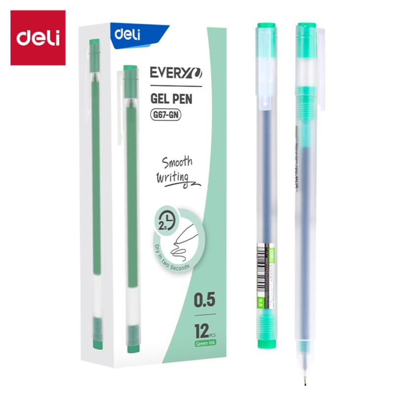 DELI G67-GN GEL PEN 0.5MM GREEN