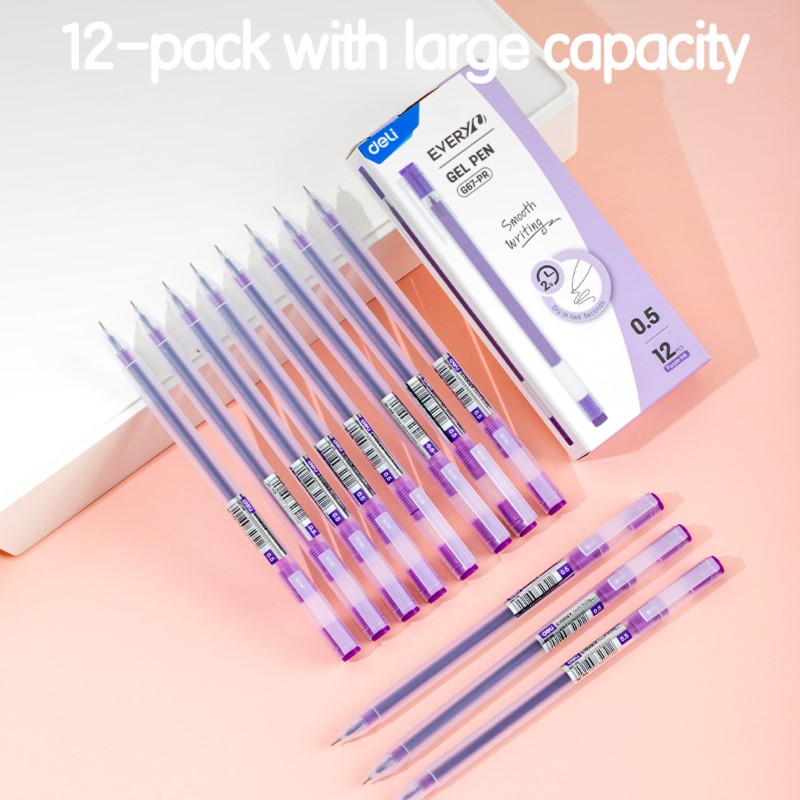 DELI G67-PR GEL PEN 0.5mm PURPLE