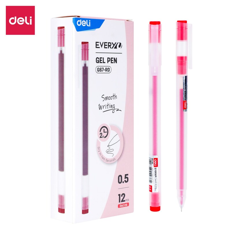 DELI G67-RD GEL PEN 0.5MM RED