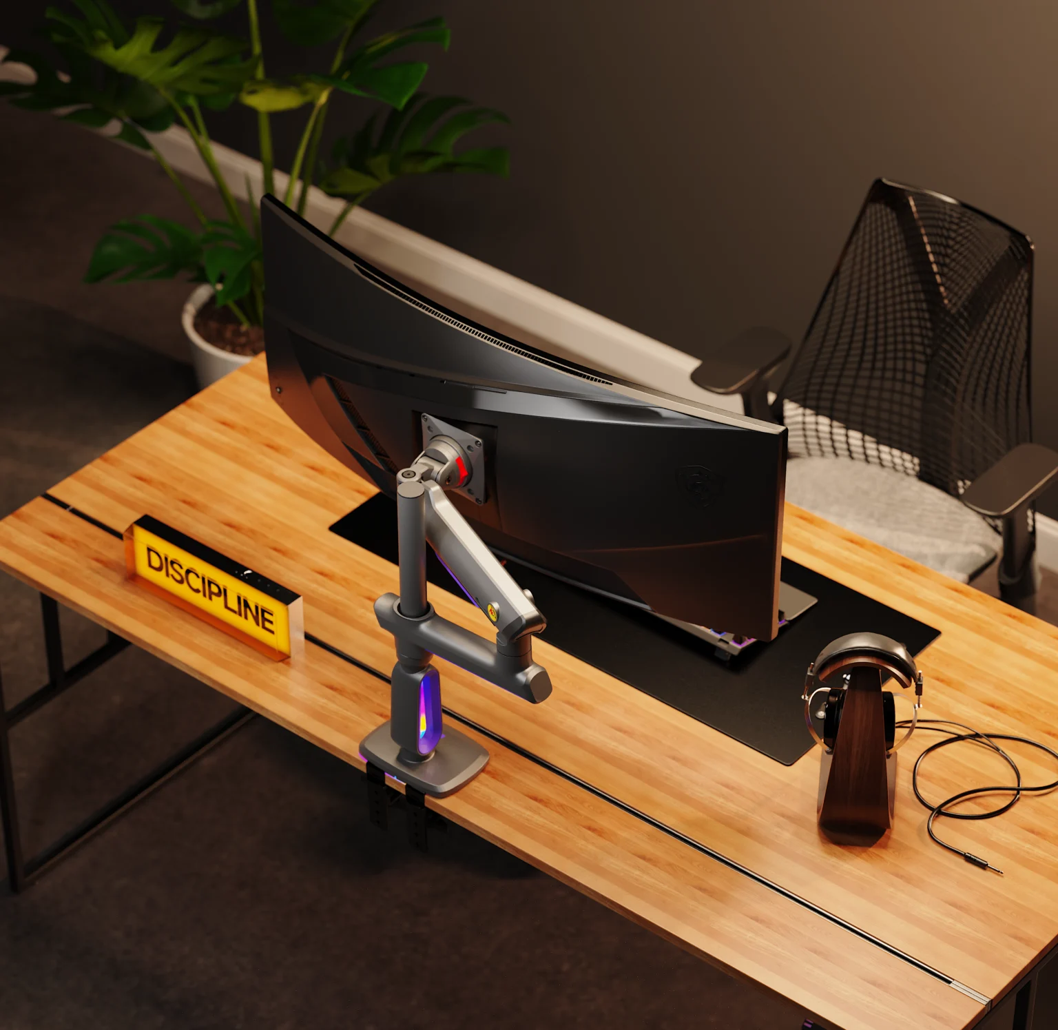 NB NORTH BAYOU F7 RGB GAMING Monitor Stand ARM DESK MOUNT