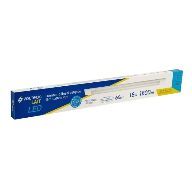 Luminario lineal LED 18W, 6500K, delgado, para gabinete - GAB-201L / 48390