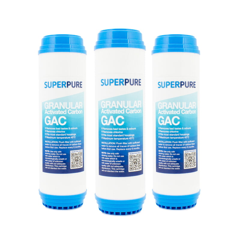 SUPERPURE 10 inch Granular Activated Carbon Filter (3 Pack) SUPERPURE 10 inch Granular Activated Carbon Filter (3 Pack)