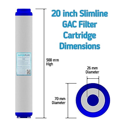 SUPERPURE 20 inch GAC Water Filter Replacement Cartridge