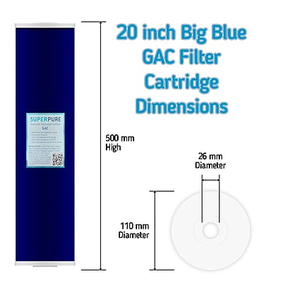SUPERPURE 20 inch Big Blue Granular Activated Carbon Filter (3 Pack)