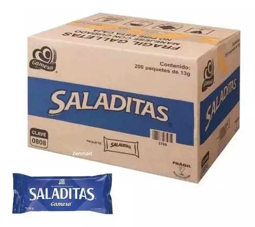 GAMESA SALADITAS 200 PZAS DE 13 G
