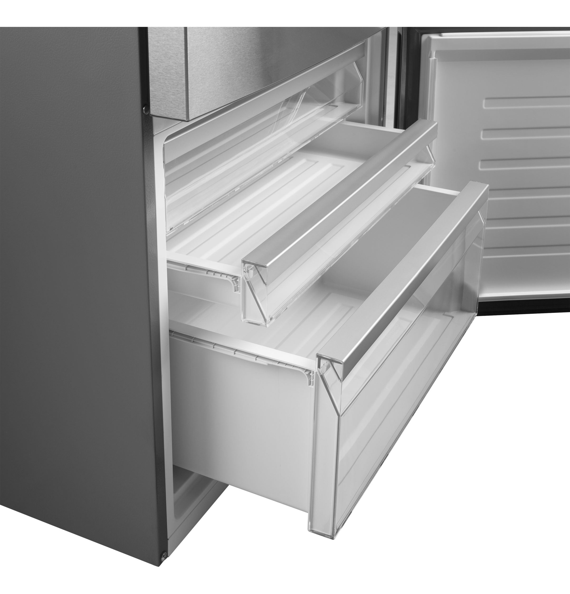 GE® GBE17HYRFS ENERGY STAR® 17.7 Cu. Ft. Counter-Depth Bottom-Freezer Refrigerator GE® GBE17HYRFS ENERGY STAR® 17.7 Cu. Ft. Counter-Depth Bottom-Freezer Refrigerator