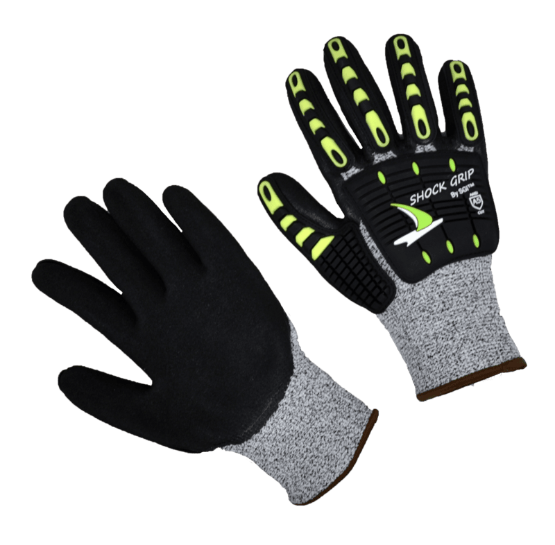 Impact glove,Grey Cut 5,Nitrile Palm