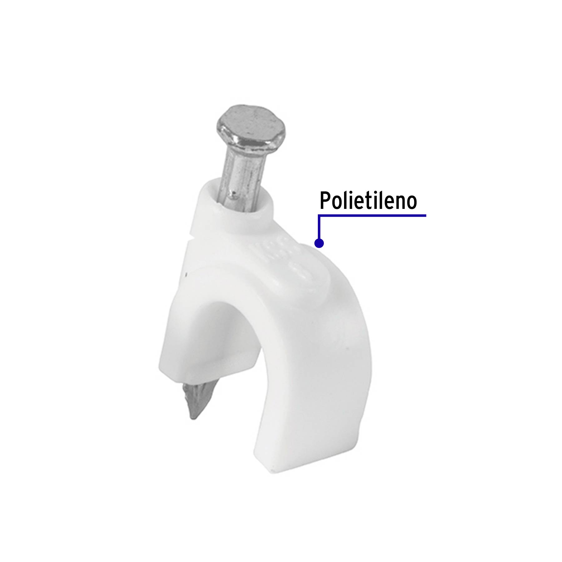 Bolsa con 500 grapas blancas de 10 mm para cable redondo - GCU-10BG / 43043