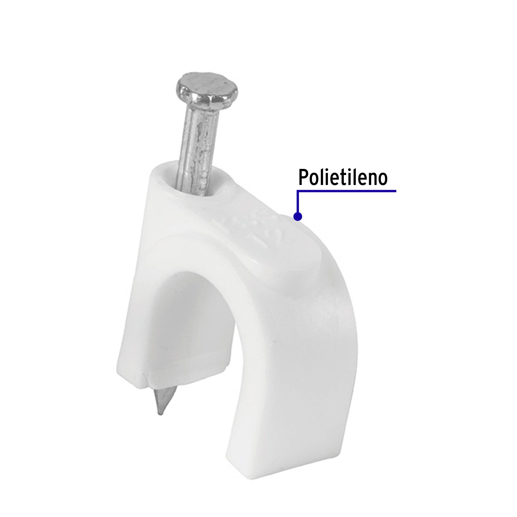 Bolsa con 20 grapas blancas de 12 mm para cable redondo - GCU-12B / 48275