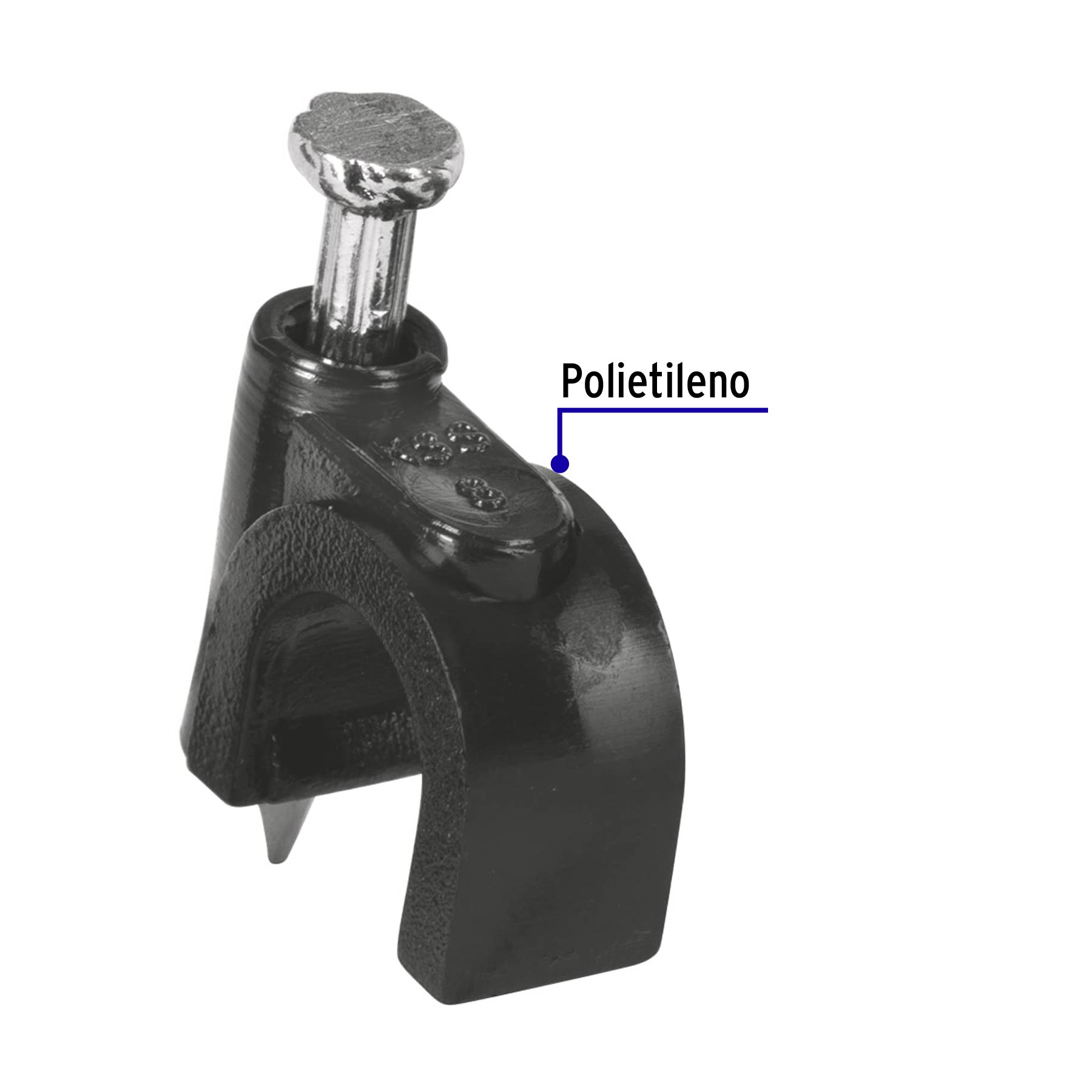 Bolsa con 20 grapas negras de 8 mm para cable redondo - GCU-8N / 48281