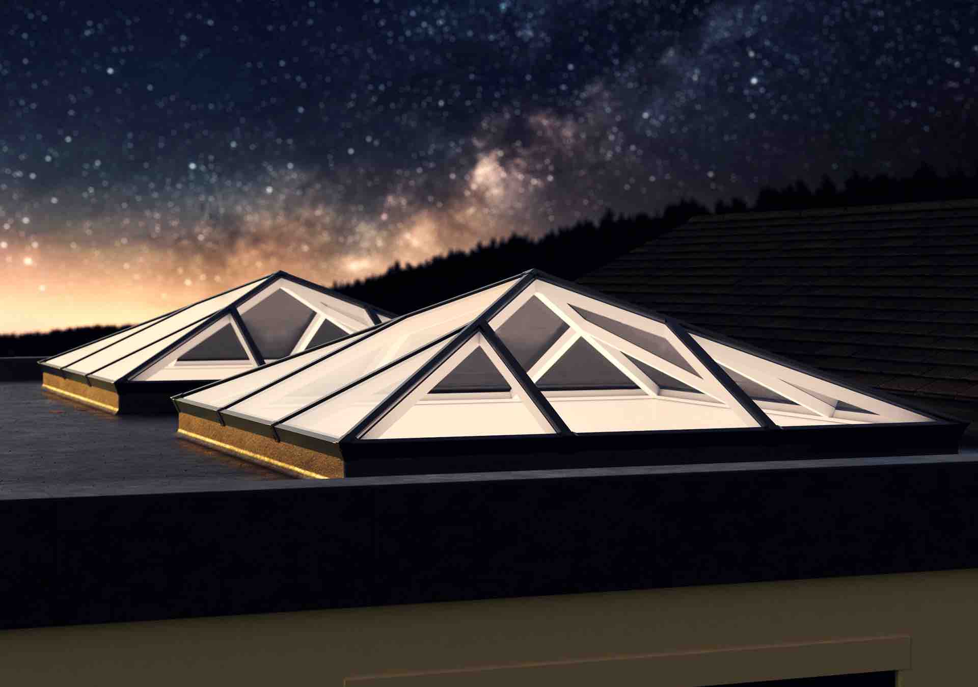 Pyramid Aluminium Lantern Roof 2.7m x 2.7m (12 Pane 4WAY)