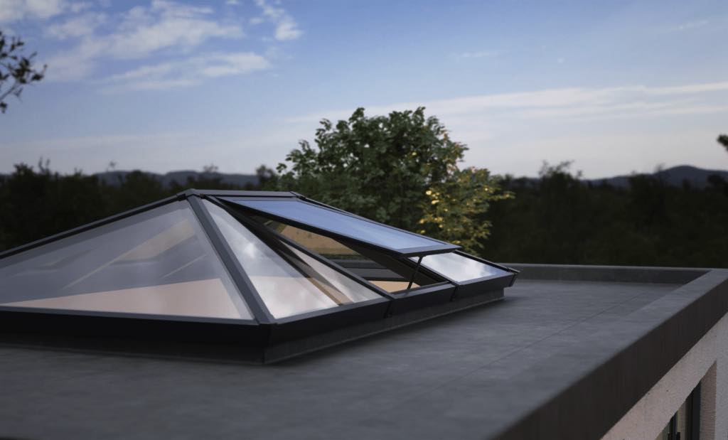 Double Vented Aluminium Lantern Roof 1.7m x 3.5m (8 Pane 2WAY)