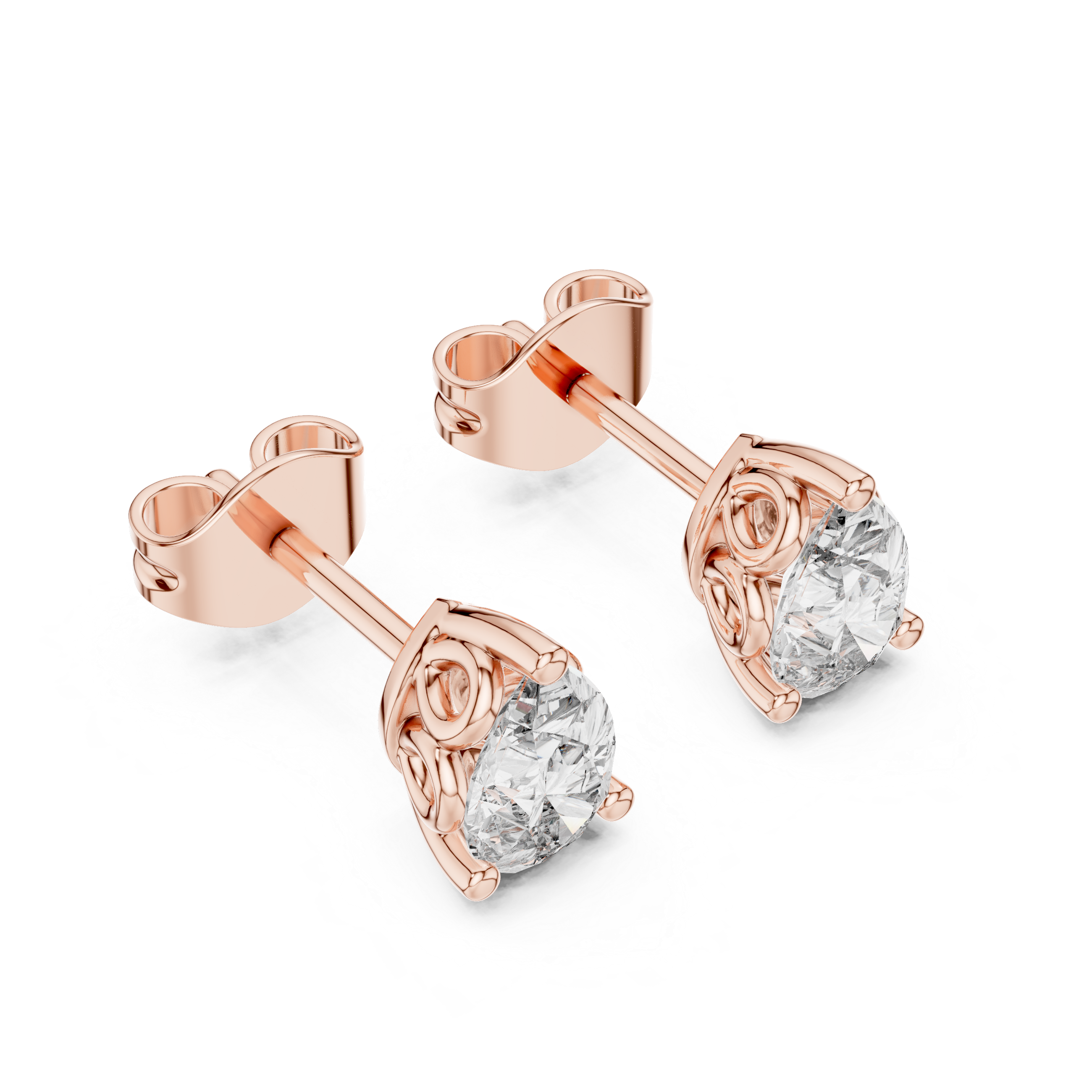 Pear diamond Lab grown earstuds V prongs