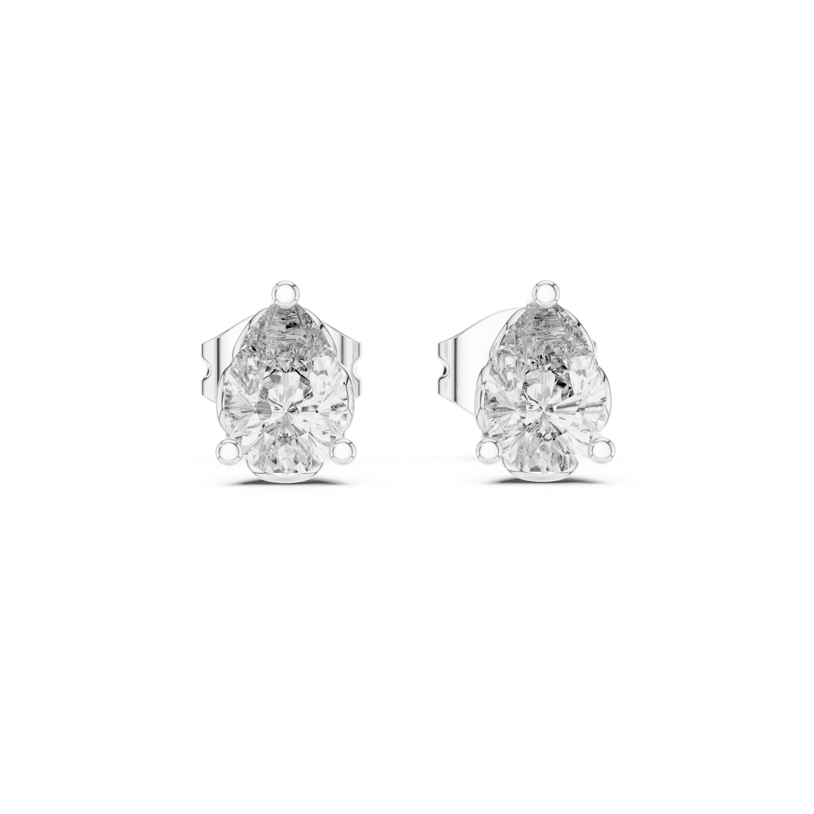 Pear diamond Lab grown earstuds V prongs