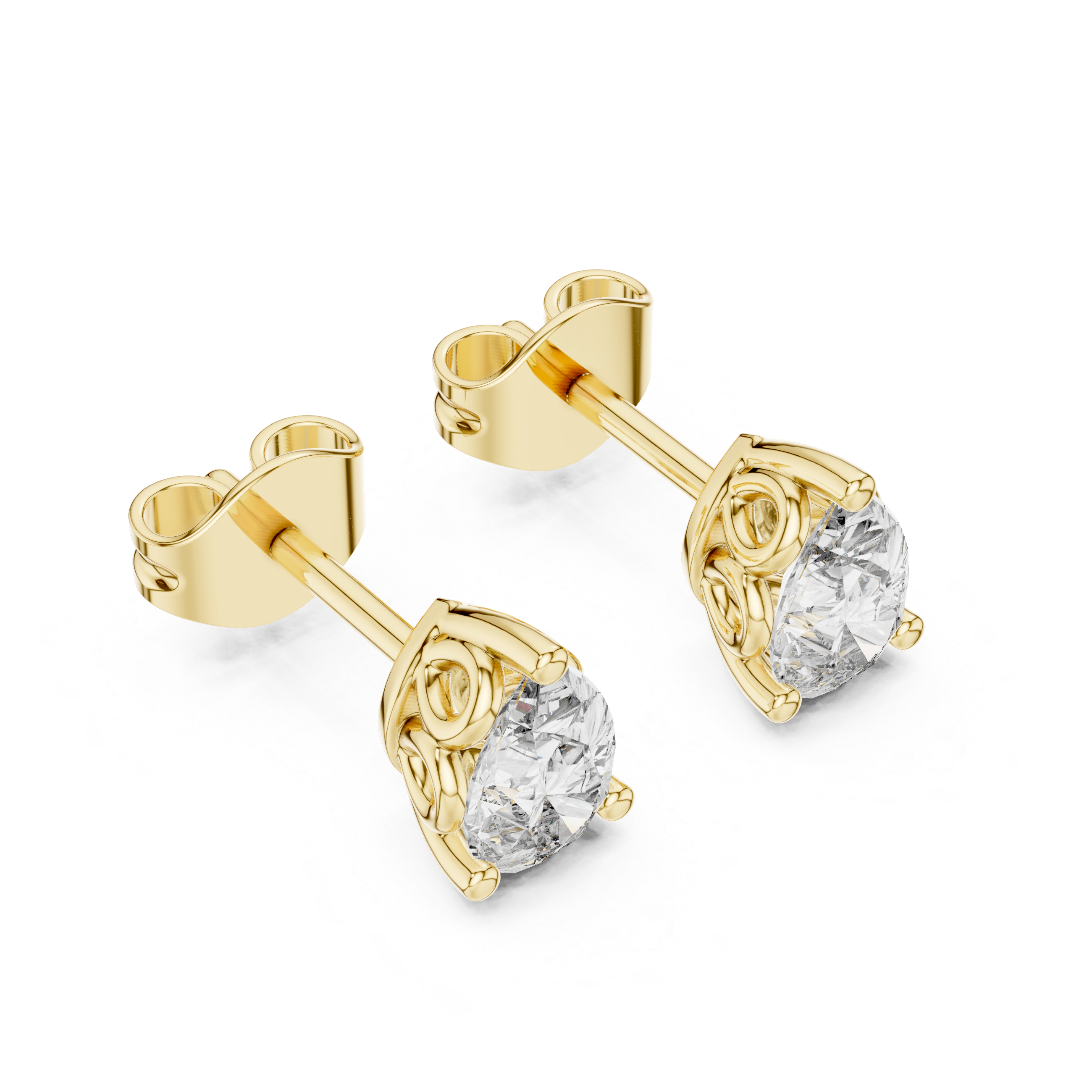 Pear diamond Lab grown earstuds V prongs