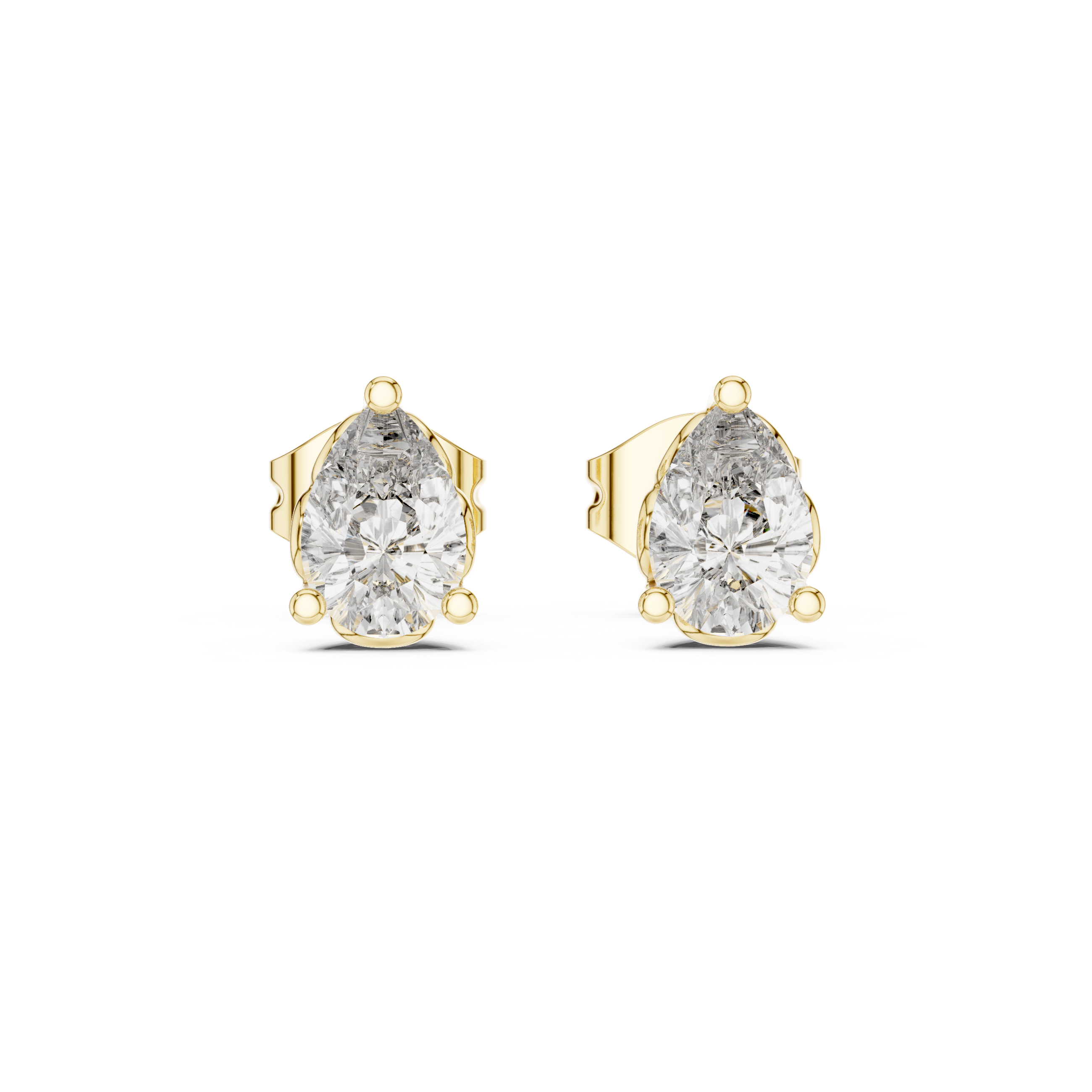Pear diamond Lab grown earstuds V prongs