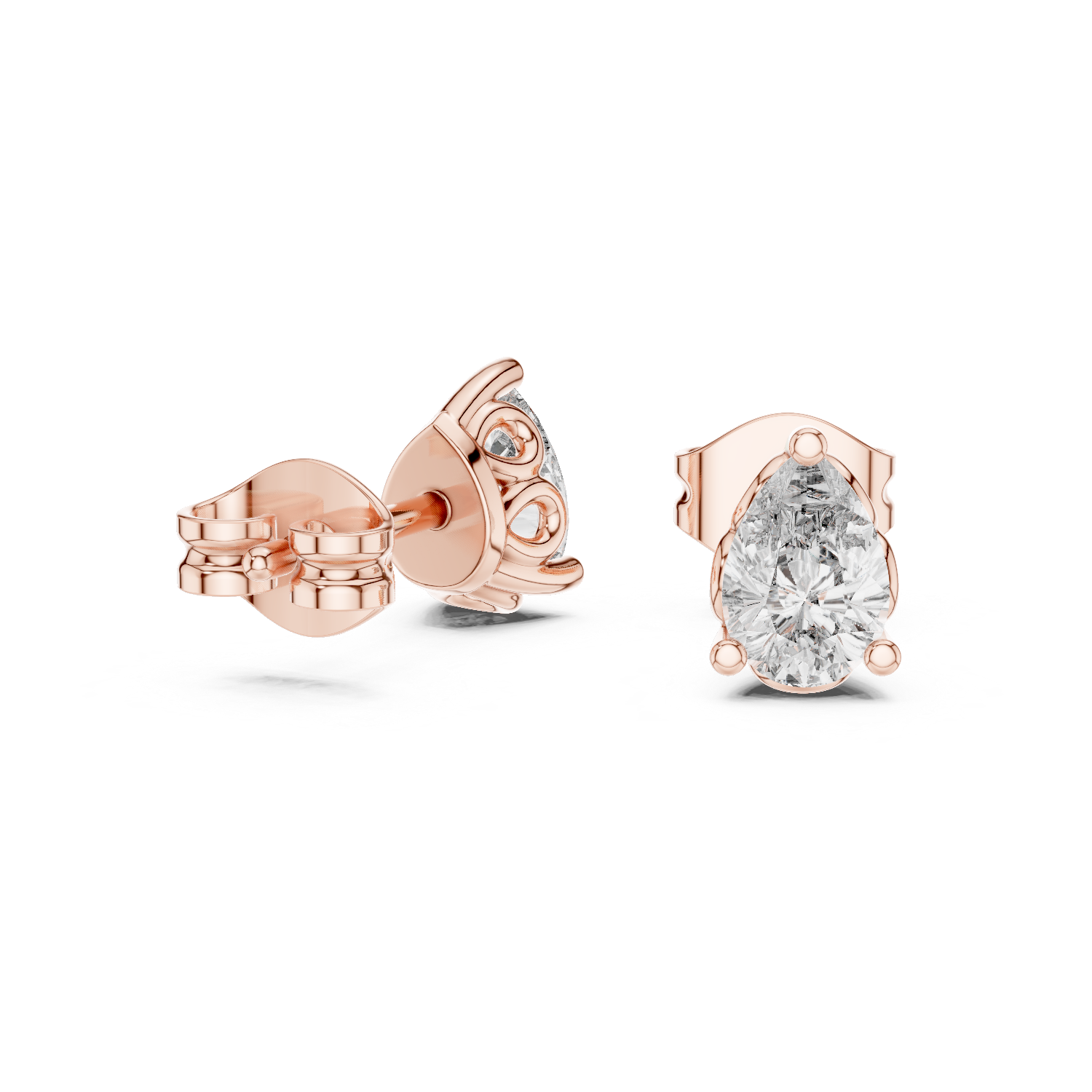 Pear diamond Lab grown earstuds V prongs