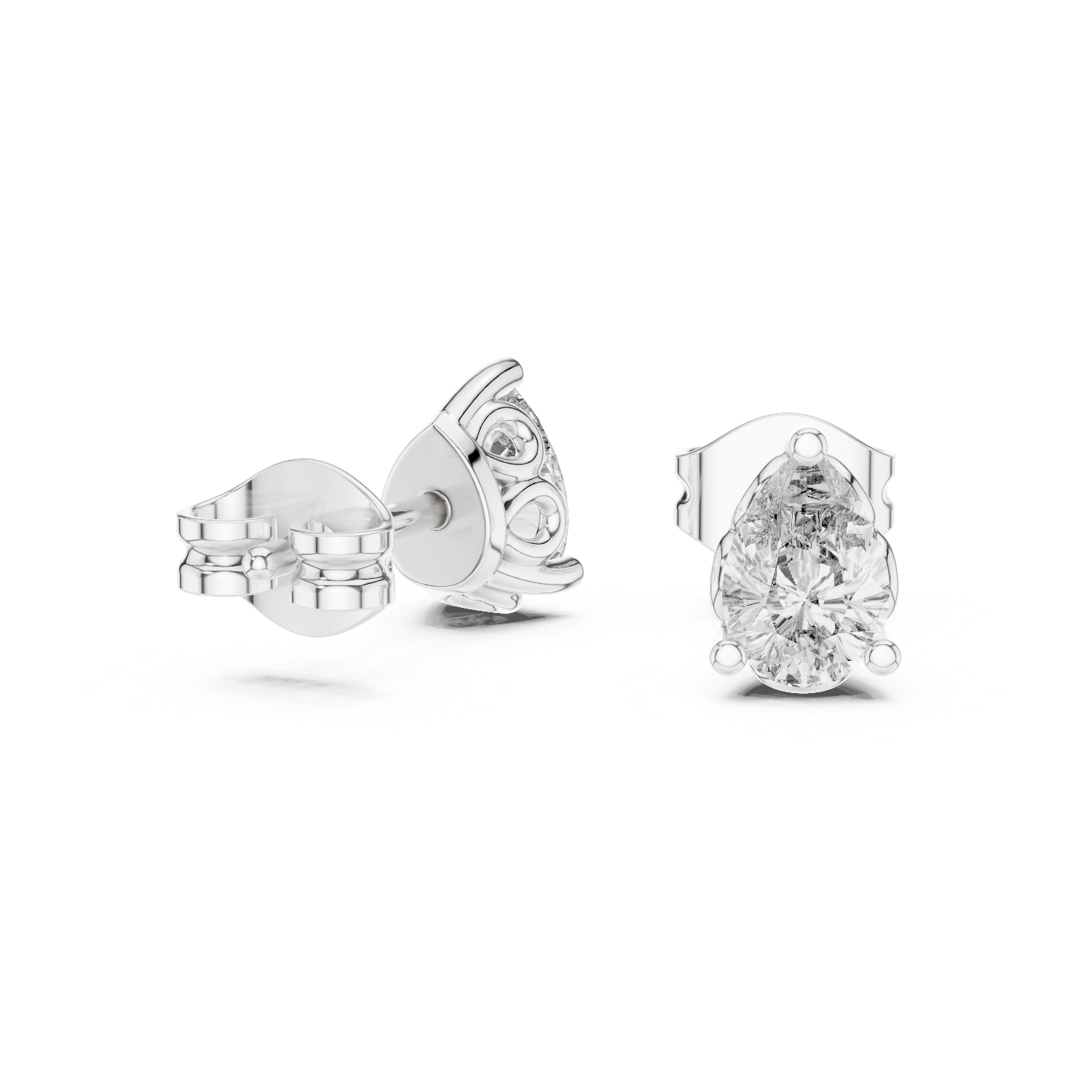 Pear diamond Lab grown earstuds V prongs
