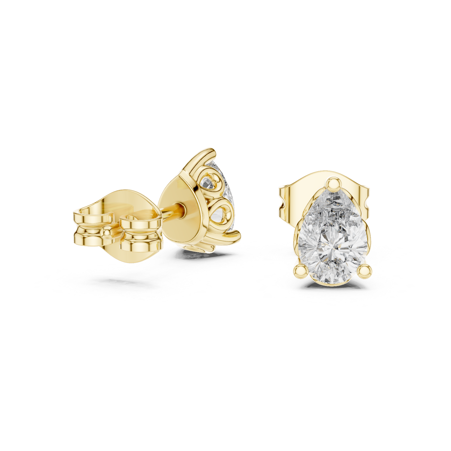Pear diamond Lab grown earstuds V prongs