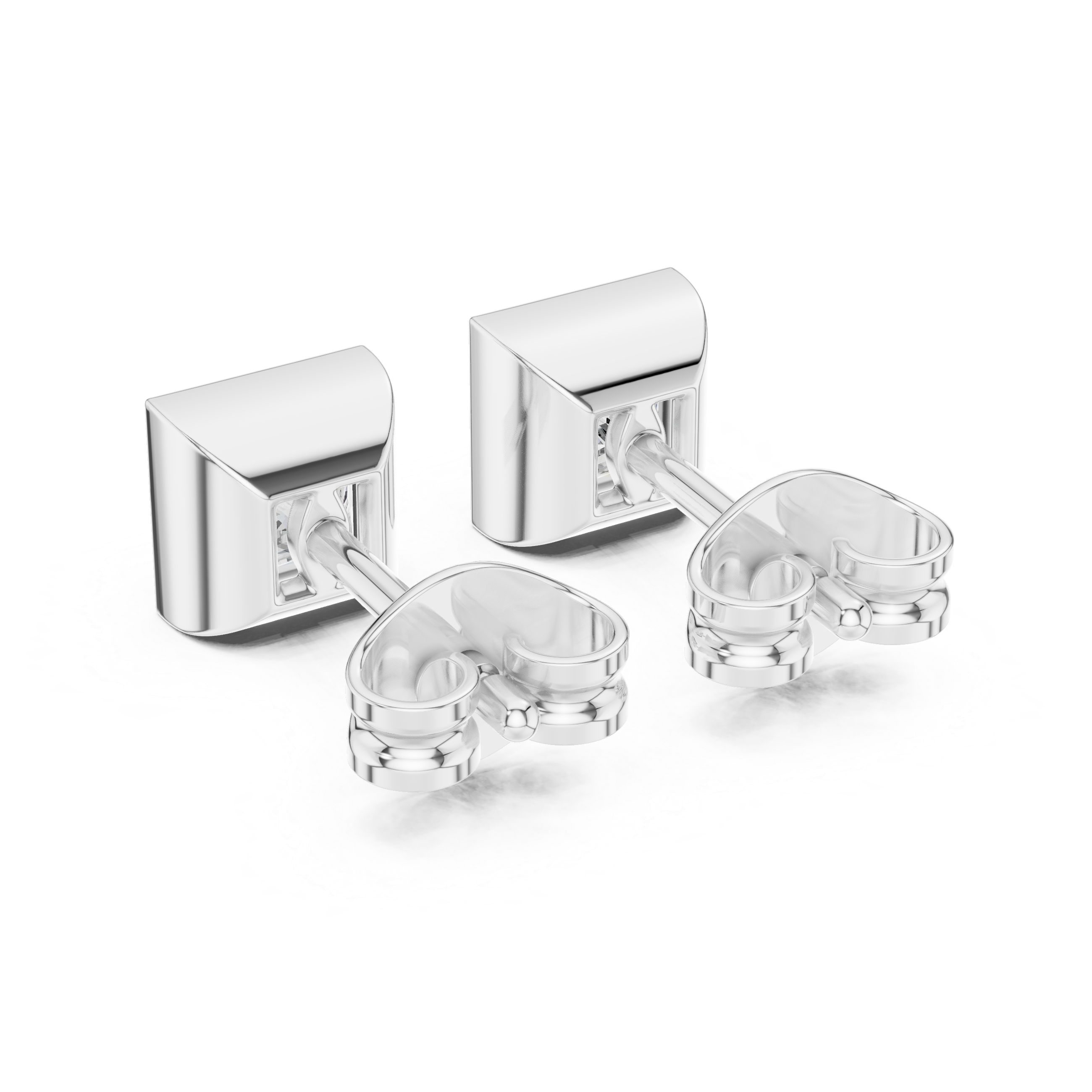 Princess diamond Lab grown earstuds Bezel setting