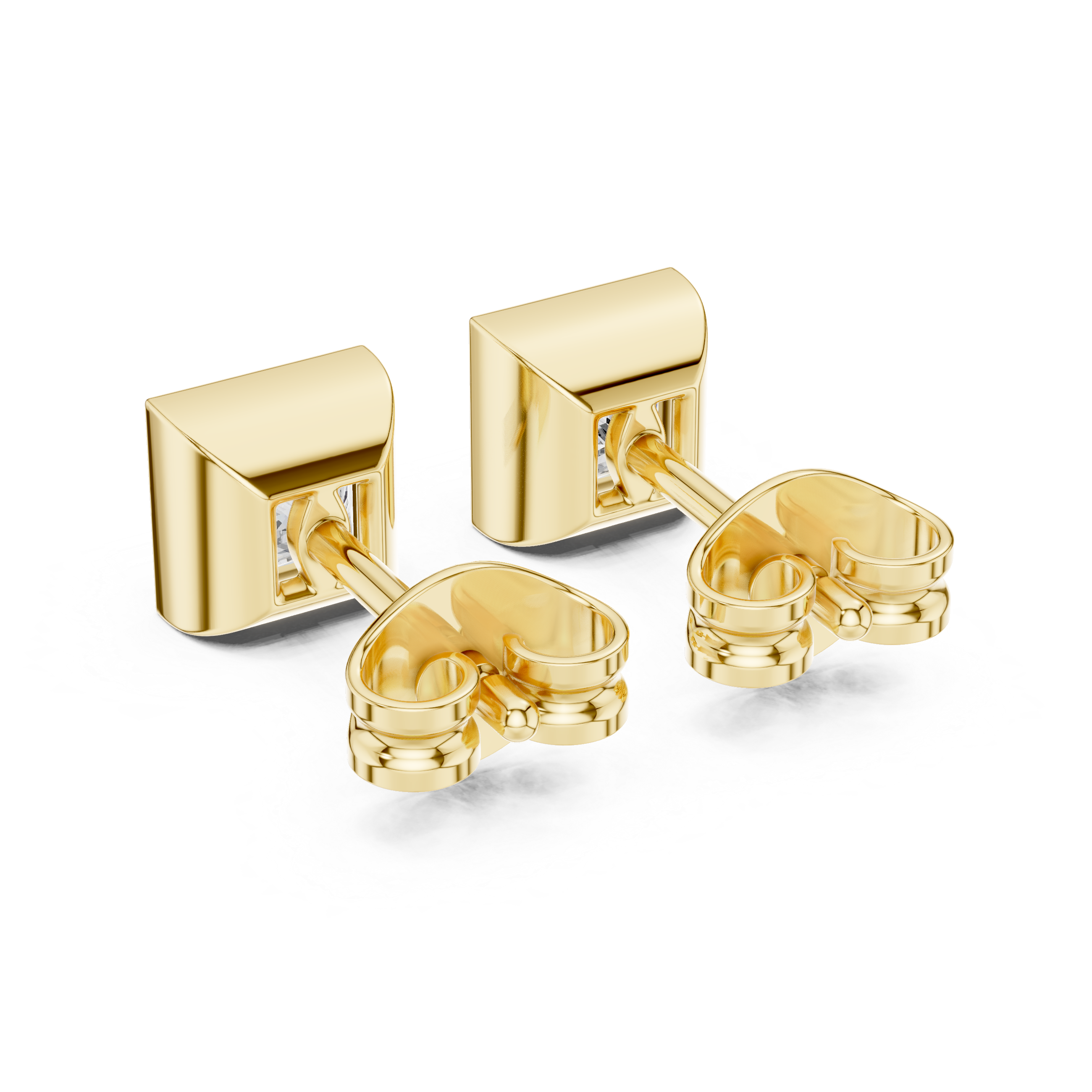 Princess diamond Lab grown earstuds Bezel setting
