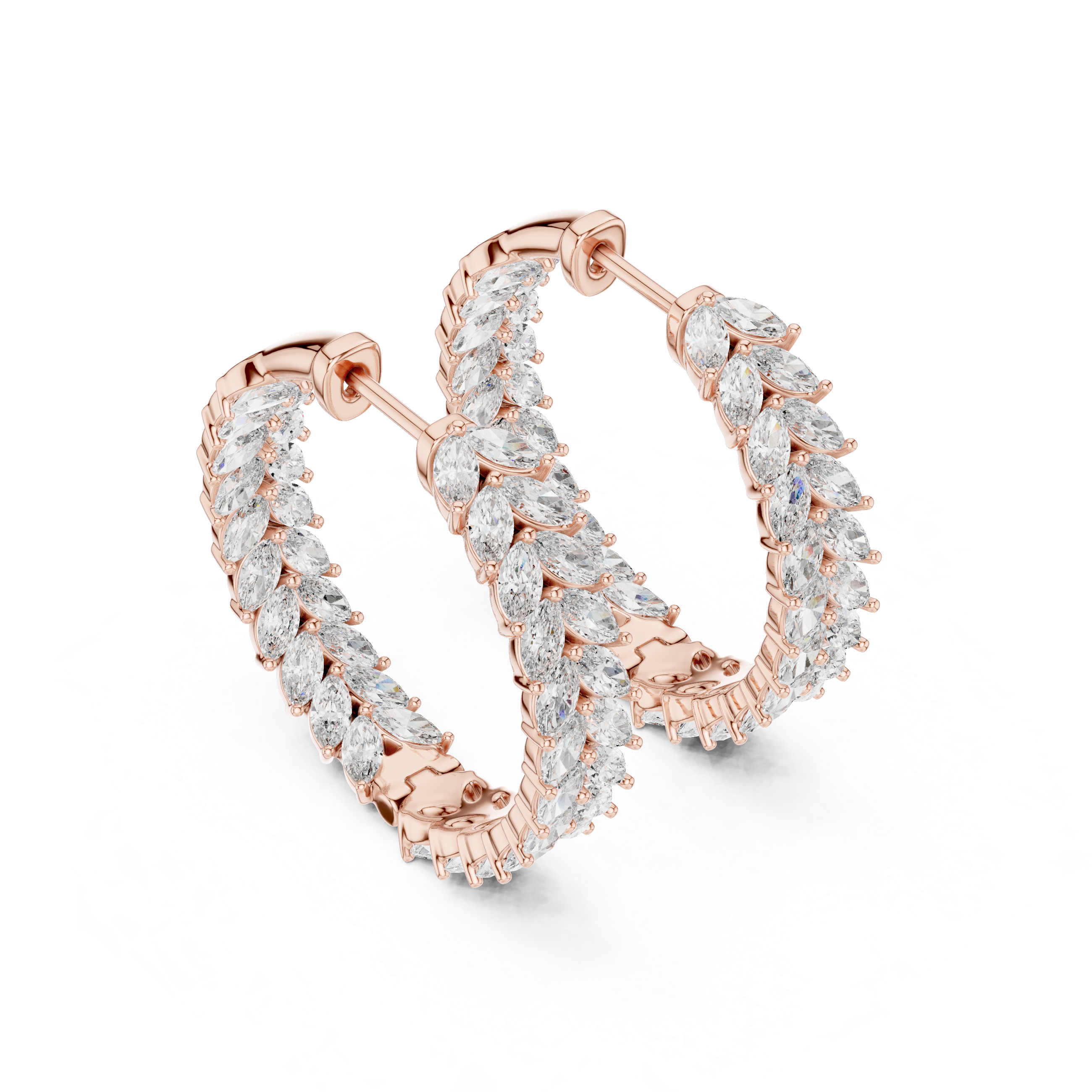 Eternal leaf marquise hoop