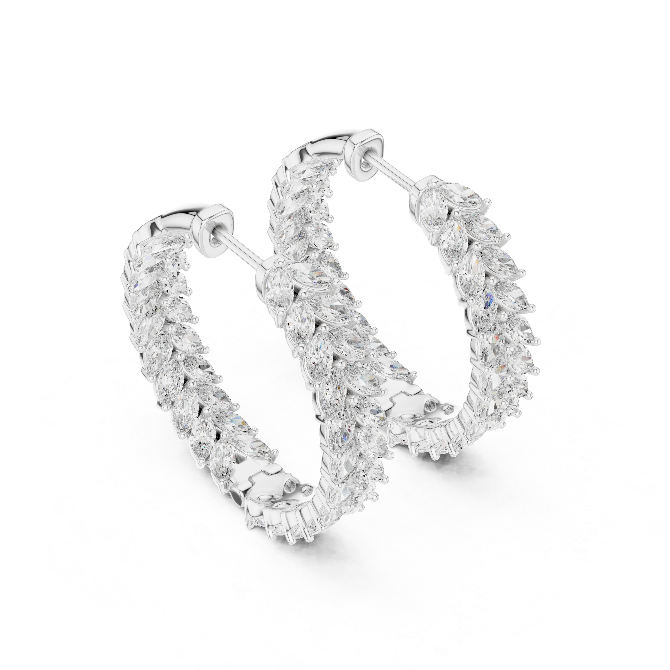 Eternal leaf marquise hoop