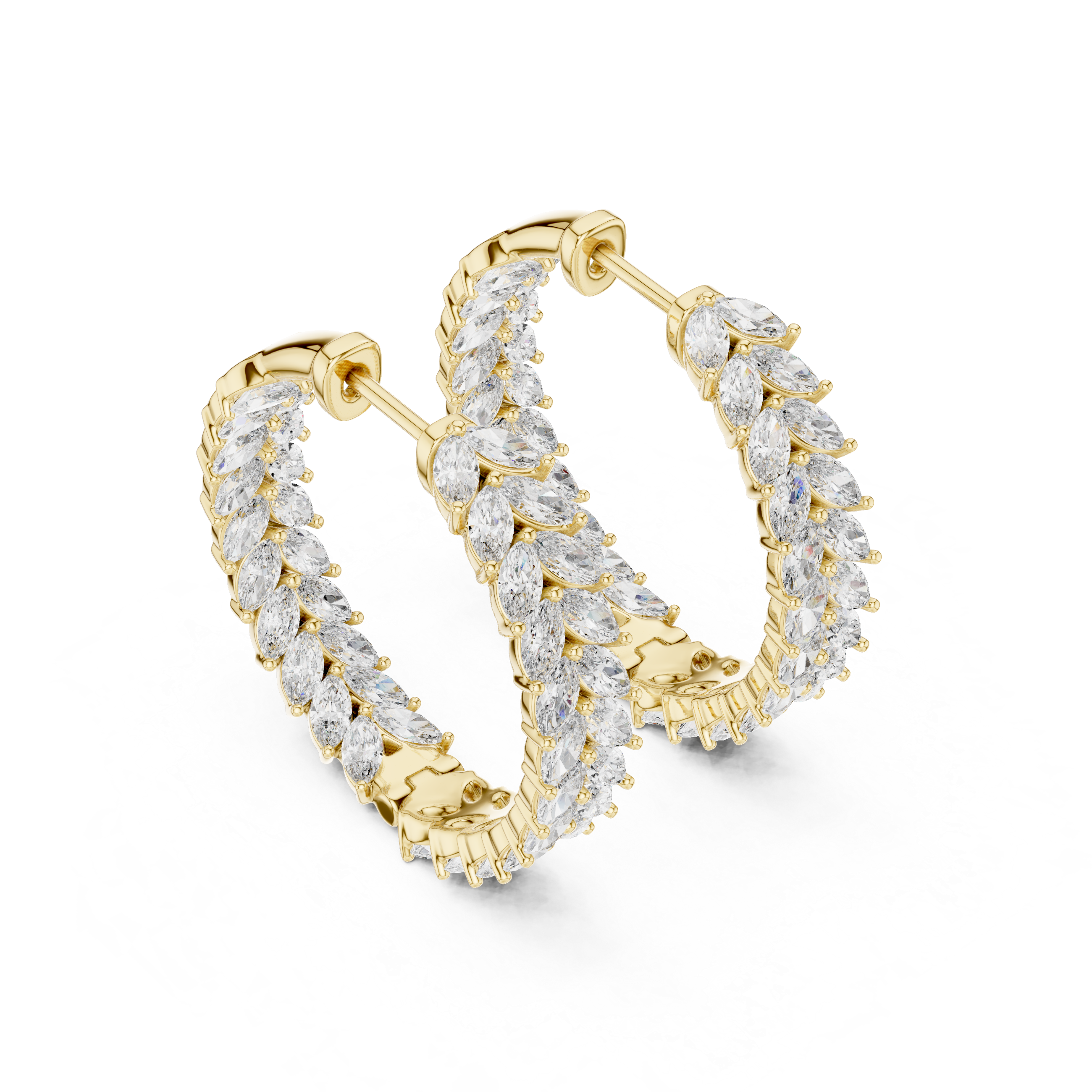 Eternal leaf marquise hoop