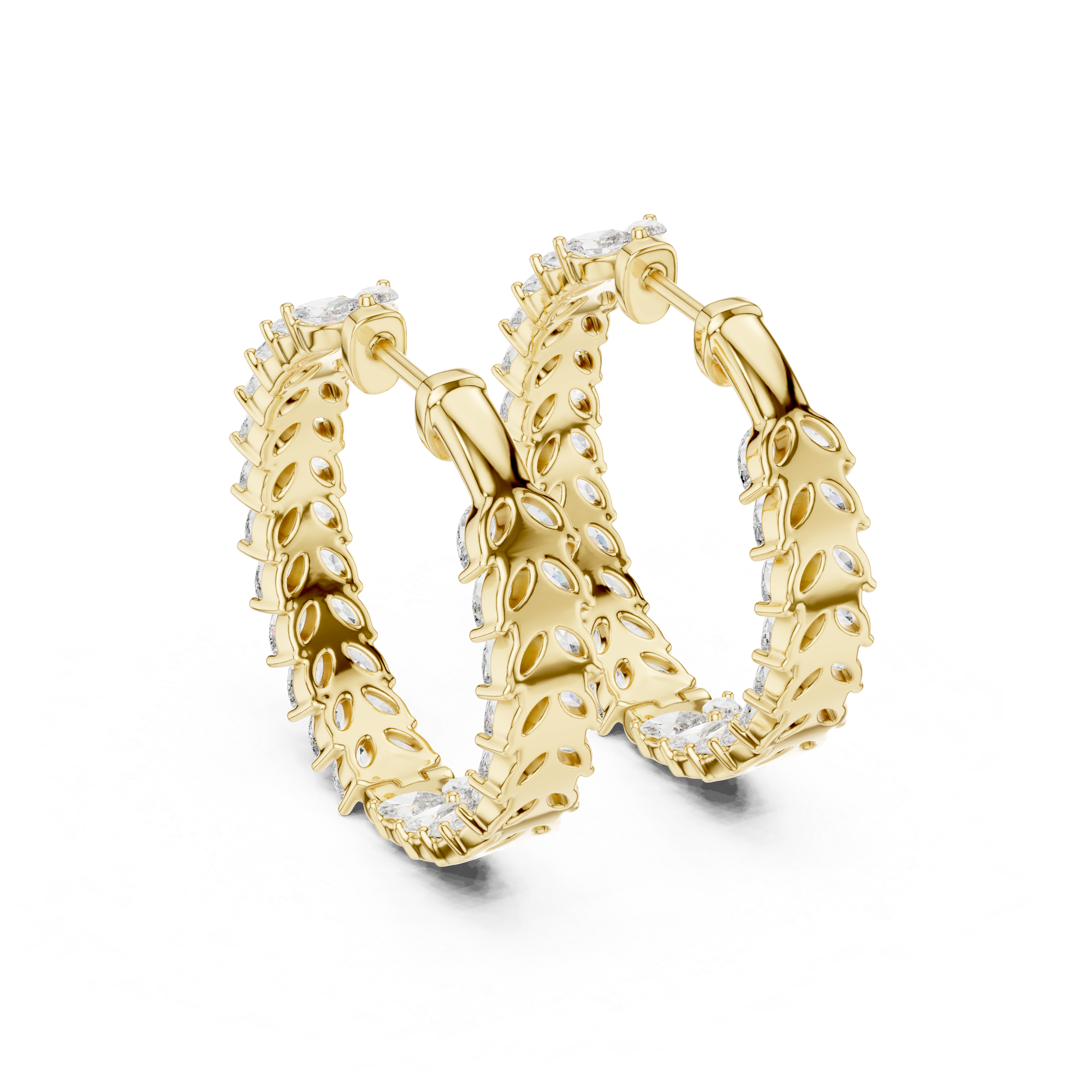 Eternal leaf marquise hoop