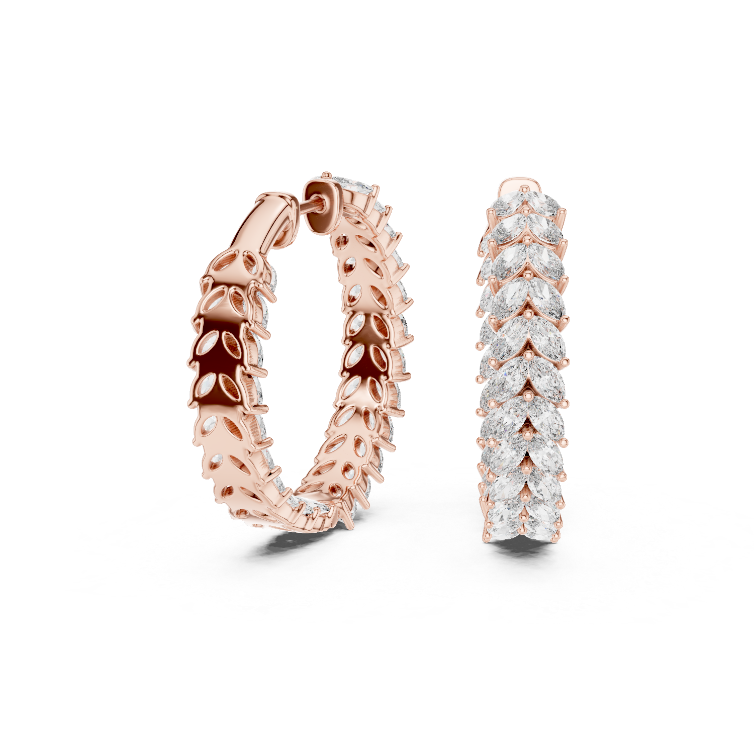 Eternal leaf marquise hoop