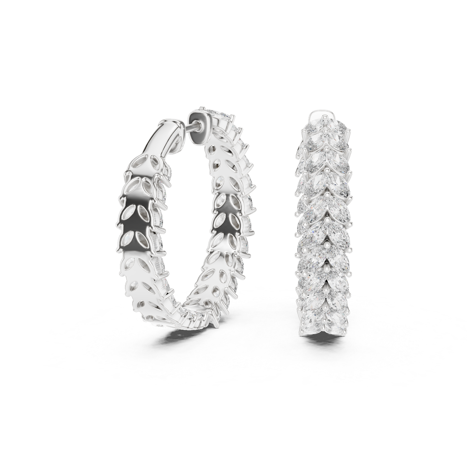 Eternal leaf marquise hoop