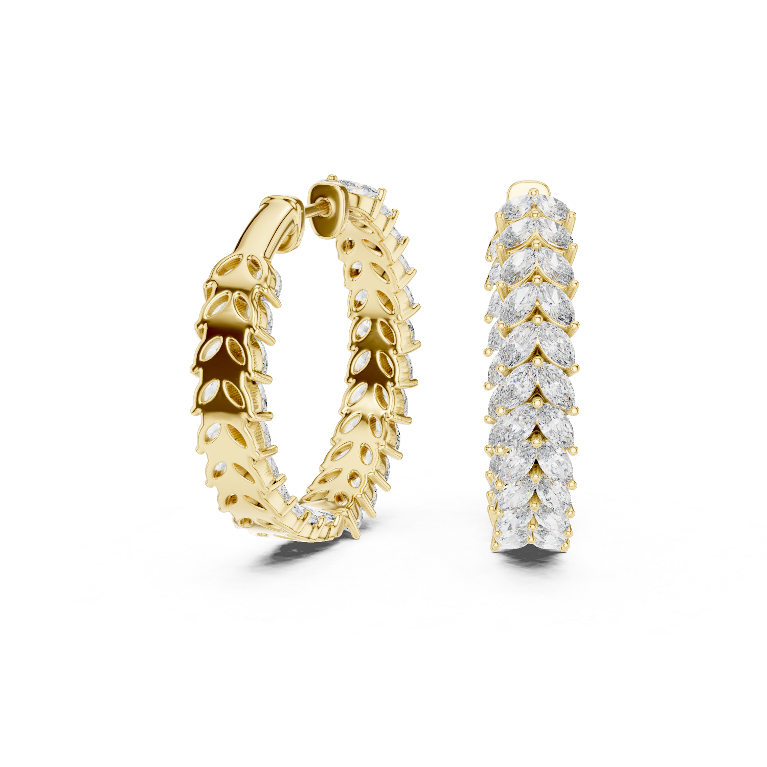 Eternal leaf marquise hoop