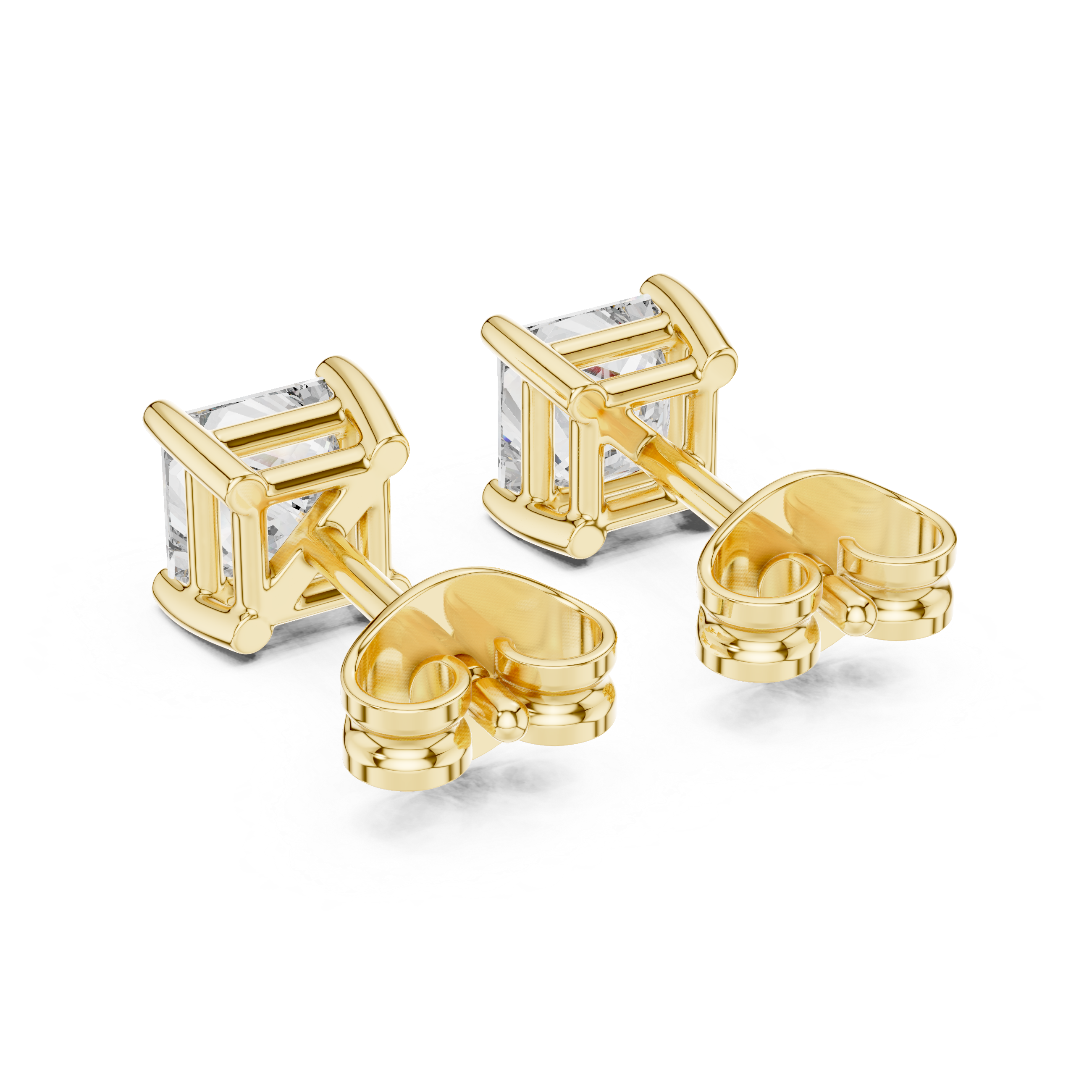 Princess diamond Lab grown earstuds prong setting