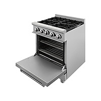Estufa con horno 4 quemadores respaldo alto